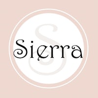 a logo for sierra, with the word sierra in black and white