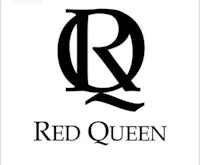 the red queen logo on a white background